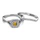 4 - Maisie Prima Citrine and Diamond Halo Bridal Set Ring 