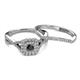 4 - Maisie Prima Black and White Diamond Halo Bridal Set Ring 
