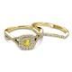 4 - Maisie Prima Yellow Sapphire and Diamond Halo Bridal Set Ring 