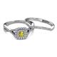 4 - Maisie Prima Yellow and White Diamond Halo Bridal Set Ring 