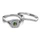 4 - Maisie Prima Diamond and Lab Created Alexandrite Halo Bridal Set Ring 