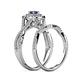 6 - Maisie Prima Blue Sapphire and Diamond Halo Bridal Set Ring 