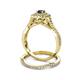 5 - Maisie Prima Blue Sapphire and Diamond Halo Bridal Set Ring 