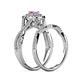 6 - Maisie Prima Pink Sapphire and Diamond Halo Bridal Set Ring 