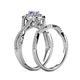 6 - Maisie Prima Tanzanite and Diamond Halo Bridal Set Ring 