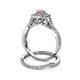 5 - Maisie Prima Pink Tourmaline and Diamond Halo Bridal Set Ring 