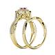 6 - Maisie Prima Amethyst and Diamond Halo Bridal Set Ring 