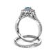 5 - Maisie Prima Blue Topaz and Diamond Halo Bridal Set Ring 