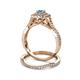 5 - Maisie Prima Blue Topaz and Diamond Halo Bridal Set Ring 