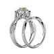 6 - Maisie Prima Peridot and Diamond Halo Bridal Set Ring 