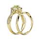 6 - Maisie Prima Peridot and Diamond Halo Bridal Set Ring 