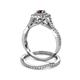 5 - Maisie Prima Red Garnet and Diamond Halo Bridal Set Ring 