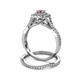 5 - Maisie Prima Rhodolite Garnet and Diamond Halo Bridal Set Ring 