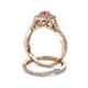 5 - Maisie Prima Rhodolite Garnet and Diamond Halo Bridal Set Ring 