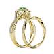 6 - Maisie Prima Emerald and Diamond Halo Bridal Set Ring 
