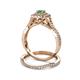5 - Maisie Prima Emerald and Diamond Halo Bridal Set Ring 