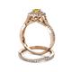 5 - Maisie Prima Yellow Sapphire and Diamond Halo Bridal Set Ring 