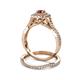 5 - Maisie Prima Ruby and Diamond Halo Bridal Set Ring 