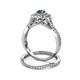 5 - Maisie Prima London Blue Topaz and Diamond Halo Bridal Set Ring 