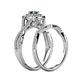 6 - Maisie Prima Blue and White Diamond Halo Bridal Set Ring 