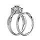 6 - Maisie Prima Diamond and Lab Created Alexandrite Halo Bridal Set Ring 