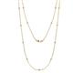 1 - Lien (13 Stn/1.9mm) Lab Grown Diamond on Cable Necklace 