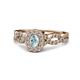 1 - Susan Prima Aquamarine and Diamond Halo Engagement Ring 