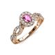 5 - Susan Prima Pink Sapphire and Diamond Halo Engagement Ring 
