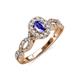 5 - Susan Prima Tanzanite and Diamond Halo Engagement Ring 