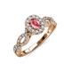 5 - Susan Prima Pink Tourmaline and Diamond Halo Engagement Ring 