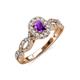 5 - Susan Prima Amethyst and Diamond Halo Engagement Ring 