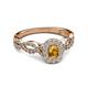 4 - Susan Prima Citrine and Diamond Halo Engagement Ring 