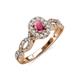 5 - Susan Prima Rhodolite Garnet and Diamond Halo Engagement Ring 