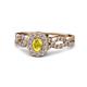 1 - Susan Prima Yellow Sapphire and Diamond Halo Engagement Ring 