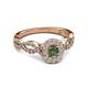 4 - Susan Prima Diamond and Lab Created Alexandrite Halo Engagement Ring 