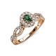 5 - Susan Prima Diamond and Lab Created Alexandrite Halo Engagement Ring 