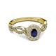 4 - Susan Prima Blue Sapphire and Diamond Halo Engagement Ring 