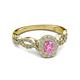 4 - Susan Prima Pink Sapphire and Diamond Halo Engagement Ring 