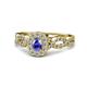 1 - Susan Prima Tanzanite and Diamond Halo Engagement Ring 