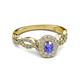 4 - Susan Prima Tanzanite and Diamond Halo Engagement Ring 