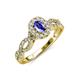 5 - Susan Prima Tanzanite and Diamond Halo Engagement Ring 