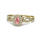 1 - Susan Prima Pink Tourmaline and Diamond Halo Engagement Ring 