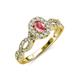 5 - Susan Prima Pink Tourmaline and Diamond Halo Engagement Ring 
