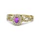 1 - Susan Prima Amethyst and Diamond Halo Engagement Ring 