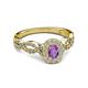 4 - Susan Prima Amethyst and Diamond Halo Engagement Ring 