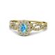 1 - Susan Prima Blue Topaz and Diamond Halo Engagement Ring 