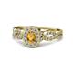 1 - Susan Prima Citrine and Diamond Halo Engagement Ring 