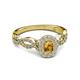 4 - Susan Prima Citrine and Diamond Halo Engagement Ring 