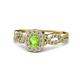 1 - Susan Prima Peridot and Diamond Halo Engagement Ring 
