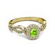 4 - Susan Prima Peridot and Diamond Halo Engagement Ring 